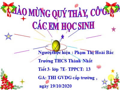 Bài giảng Địa Lý Lớp 7 - Tiết 13, Bài 13: Môi trường đới ôn hoà - Năm học 2020-2021 - Phạm Thị Hoài Bắc