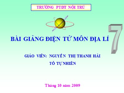 Bài giảng Địa Lý Lớp 7 - Tiết 20, Bài 18: Thực hành: Nhận biết đặc điểm môi trường đới ôn hoà - Nguyễn Thị Thanh Hải