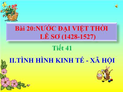 Bài giảng Lịch sử Lớp 7 - Tiết 41, Bài 20: Nước Đại Việt thời Lê Sơ (1428-1527)