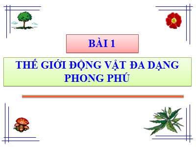 Bài giảng Sinh học Lớp 7 - Bài 1: Thế giới động vật đa dạng và phong phú (Chuẩn kiến thức)