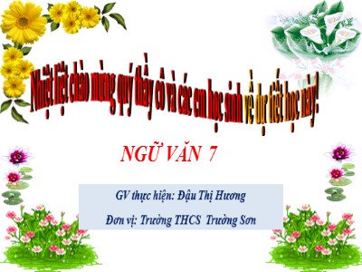 Bài giảng Ngữ Văn Khối 7 - Bài 14: Chơi chữ - Đậu Thị Hương