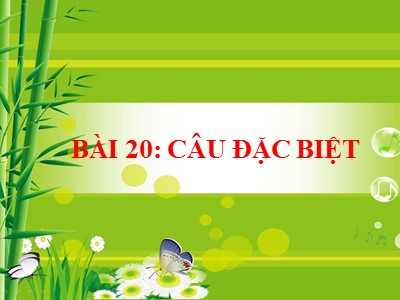 Bài giảng Ngữ Văn Lớp 7 - Bài 20: Câu đặc biệt (Chuẩn kiến thức)