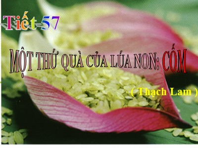 Bài giảng Ngữ Văn Lớp 7 - Tiết 57: Một thứ quà của lúa non: Cốm (Thạch Lam)