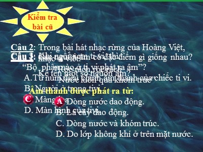 Bài giảng Vật Lý Khối 7 - Bài 11: Độ cao của âm (Chuẩn kiến thức)