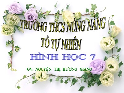 Bài giảng Đại số Lớp 7 - Tiết 31: Mặt phẳng toạ độ - Nguyễn Thị Hương Giang