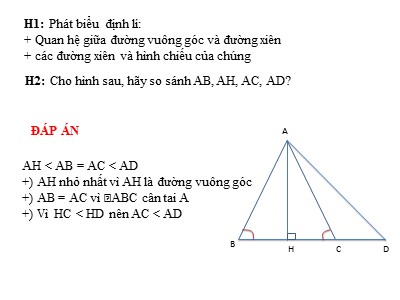 Bài giảng Hình học Khối 7 - Bài 3: Quan hệ giữa ba cạnh của một tam giác - Bất đẳng thức tam giác
