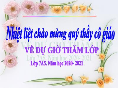 Bài giảng Ngữ Văn Lớp 7 - Tiết 43: Từ trái nghĩa - Năm học 2020-2021