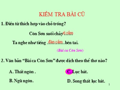 Bài giảng Ngữ Văn Lớp 7 - Tiết 59: Làm thơ lục bát