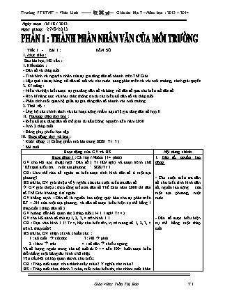 Giáo án Địa lý Lớp 7 - Năm học 2013-2014 - Trần Thị Đào
