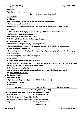 Giáo án Đại số Lớp 7 - Tiết 1 đến 21 - Năm học 2020-2021 - Nguyễn Thị Duyên