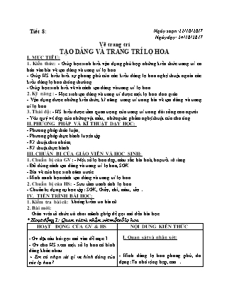 Hướng dẫn giáo án tạo hình trang trí lọ hoa Cho bữa tiệc đầy màu sắc và sinh động