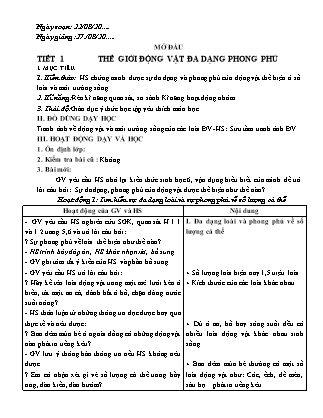 Giáo án môn Sinh học Lớp 7 (Cả năm)