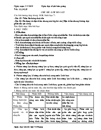 Giáo án Sinh học Lớp 7 - Tiết 33 đến 34 - Ngô Trí Phương