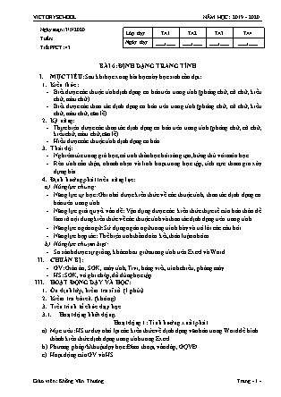 Giáo án Tin học Lớp 7 - Học kỳ II - Năm học 2019-2020 - Khổng Văn Thưởng