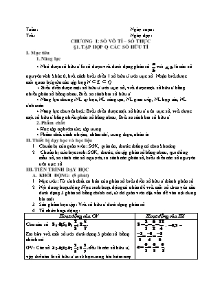 Giáo án Đại số Lớp 7 - Bài 1: Tập hợp Q các số hữu tỉ