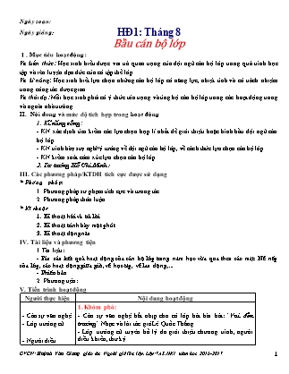 Giáo án Hoạt động ngoài giờ lên lớp Lớp 7 - Năm học 2016-2017 - Huỳnh Văn Giang