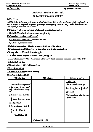 Giáo án môn Đại số Lớp 7 - Học kỳ I - Năm học 2020-2021 - Ngô Văn Hùng