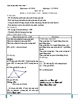 Giáo án dạy thêm môn Toán 7 - Học kỳ 2 - Năm học 2013-2014