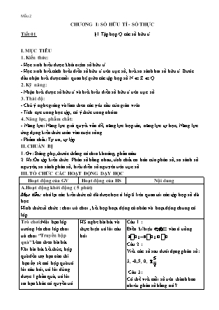 Giáo án Toán học Lớp 7 - Chương trình cả năm