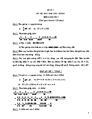 20 đề học sinh giỏi Toán 7 cấp huyện (Có đáp án)