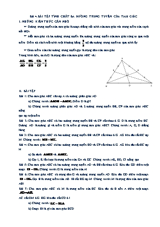 Bài tập Hình học 7 - Bài 4: Bài tập tính chất ba đường trung tuyến của tam giác