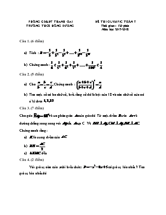 Đề thi Olympic môn Toán 7 (Có đáp án) - Năm học 2017-2018 - Trường THCS Hồng Dương