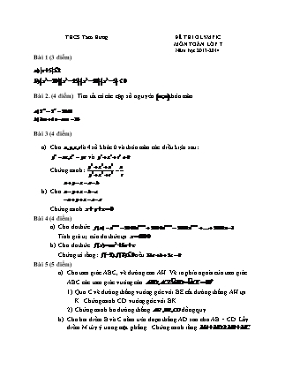 Đề thi Olympic môn Toán Lớp 7 (Có đáp án) - Năm học 2013-2014 - Trường THCS Tam Hưng