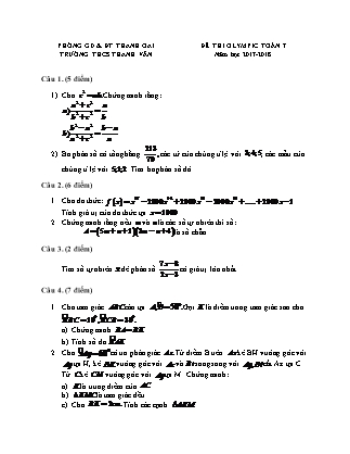 Đề thi Olympic Toán 7 (Có đáp án) - Năm học 2017-2018 - Phòng giáo dục và đào tạo Thanh Oai