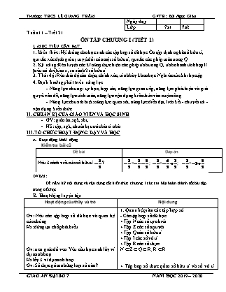Giáo án Đại số 7 - Tiết 21 đến 25 - Năm học 2019-2020 (Mới) - Bùi Ngọc Giàu