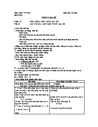 Giáo án Đại số 7 - Tuần 25 - Năm học 2020-2021 - Lê Cẩm Loan