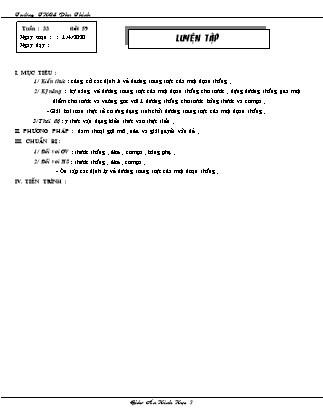 Giáo án Hình học 7 - Tiết 59: Luyện tập - Năm học 2019-2020 - Trường THCS Phu Thinh