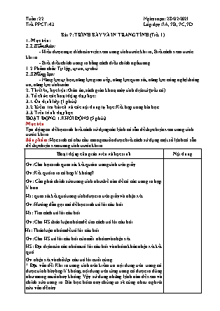 Giáo án Tin học 7 - Tuần 22 - Năm học 2020-2021