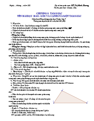 Giáo án Toán Lớp 7 - Bài 1: Góc và cạnh của một tam giác