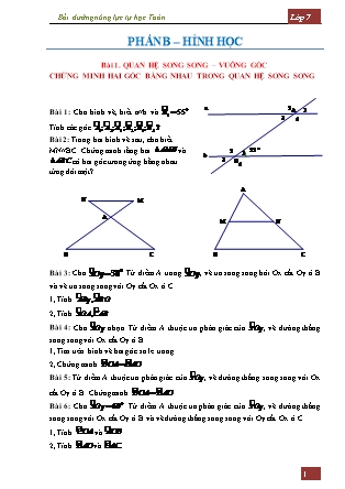 Bồi dưỡng năng lực tự học Toán 7 - Phần B: Hình học - Chương I Bồi dưỡng năng lực tự học Toán 7 - Phần B: Hình học - Chương I