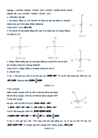 Chuyên đề bồi dưỡng học sinh giỏi Toán 7 - Chương I: Đường thẳng vuông góc. Đường thẳng song song - Chuyên đề 2: Hai đường thẳng vuông góc