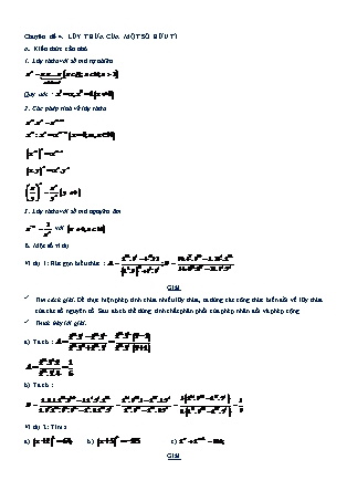 Chuyên đề bồi dưỡng học sinh giỏi Toán 7 - Chương I: Số hữu tỉ. Số thực - Chuyên đề 4: Lũy thừa của một số hữu tỉ Chuyên đề bồi dưỡng học sinh giỏi Toán 7 - Chương I: Số hữu tỉ. Số thực - Chuyên đề 4: Lũy thừa của một số hữu tỉ