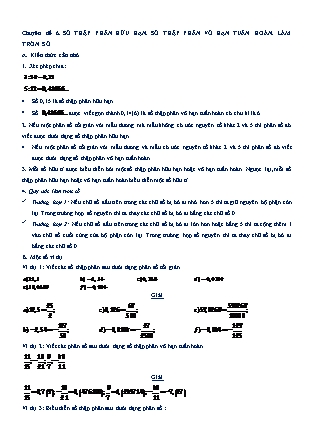 Chuyên đề bồi dưỡng học sinh giỏi Toán 7 - Chương I: Số hữu tỉ. Số thực - Chuyên đề 6: Số thập phân hữu hạn. Số thập phân vô hạn tuần hoàn. Làm tròn số