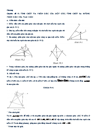 Chuyên đề bồi dưỡng học sinh giỏi Toán 7 - Chương III: Quan hệ giữa các yếu tố trong tam giác. Các đường đồng quy của tam giác - Chuyên đề 19: Tính chất tia phân giác của một góc. Tính chất ba đường phân giác của tam giác Chuyên đề bồi dưỡng học sinh giỏi Toán 7 - Chương III: Quan hệ giữa các yếu tố trong tam giác. Các đường đồng quy của tam giác - Chuyên đề 19: Tính chất tia phân giác của một góc. Tính chất ba đường phân giác của tam giác