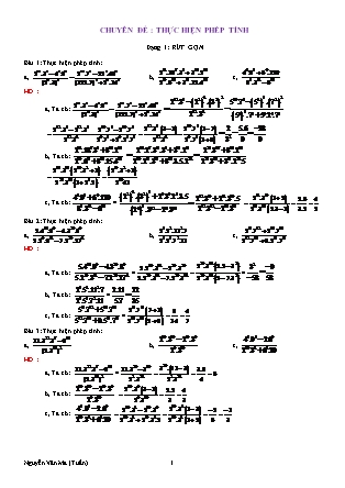 Chuyên đề bồi dưỡng học sinh giỏi Toán 7 - Chuyên đề 1: Thực hiện phép tính - Nguyễn Văn Ma