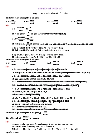Chuyên đề bồi dưỡng học sinh giỏi Toán 7 - Chuyên đề 6: Phân số - Nguyễn Văn Ma