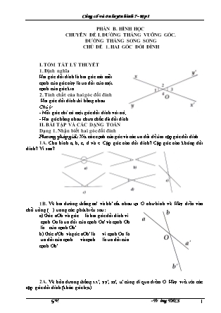 Củng cố và ôn luyện Hình học Lớp 7 - Tập 1