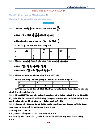 Phiếu bài tập Toán Lớp 7 - Tuần 15 (Có đáp án)