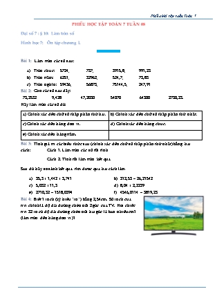 Phiếu bài tập Toán Lớp 7 - Tuần 8 (Có đáp án)