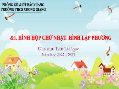 Bài giảng Toán 7 - Bài 1: Hình hộp chữ nhật. Hình lập phương - Trần Thị Ngày (Cánh diều)