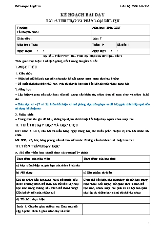 Kế hoạch bài dạy Toán Lớp 7 - Tuần 14 - Năm học 2026-2027 (Tích hợp năng lực số và AI)