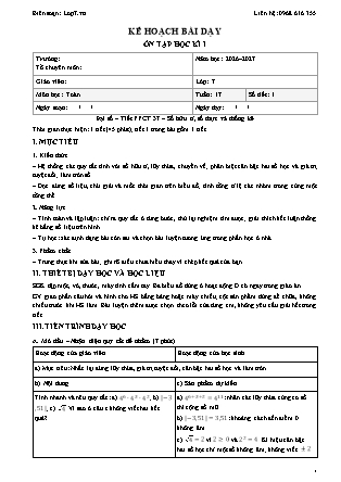 Kế hoạch bài dạy Toán Lớp 7 - Tuần 17 - Năm học 2026-2027 (Tích hợp năng lực số và AI)