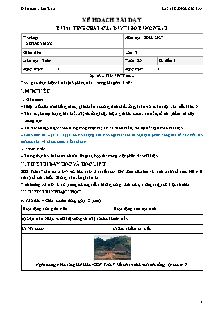 Kế hoạch bài dạy Toán Lớp 7 - Tuần 20 - Năm học 2026-2027 (Tích hợp năng lực số và AI)