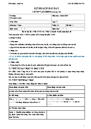 Kế hoạch bài dạy Toán Lớp 7 - Tuần 21 - Năm học 2026-2027 (Tích hợp năng lực số và AI)